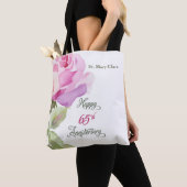 Tote Bag Nun 65th Anniversary Custom Name Pink Rose (De près)