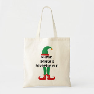 Tote Bag Nurse Santa's Elfe préféré Drôle de Noël d'infirmi