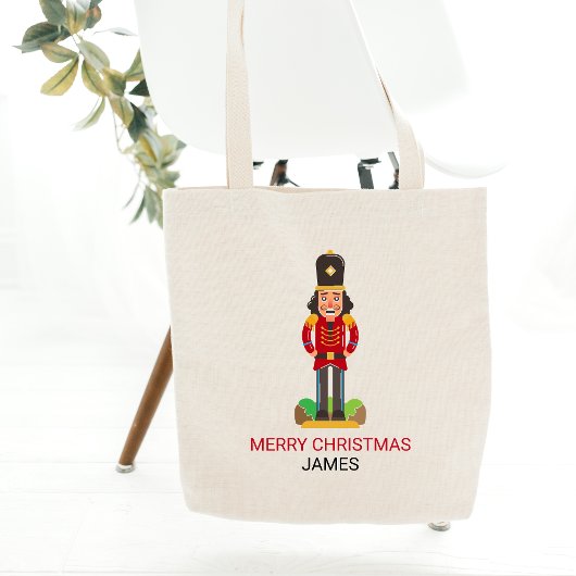 Tote Bag Nutcracker Jouet Soldat Noël Nom personnalisé