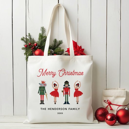 Tote Bag Nutcracker Nom personnalisé Joyeux Noël