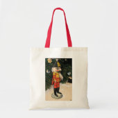 Tote Bag Nutcracker vintage sous l'arbre de Noël (Devant)