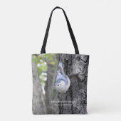 Tote Bag Nuthatch Fourre-tout à poitrine blanche (Dos)