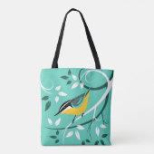 Tote Bag Nuthatch rouge stylisé (Dos)