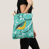 Tote Bag Nuthatch rouge stylisé (De près)