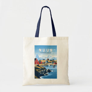 Tote Bag Nuuk Greenland Travel Art Vintage