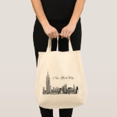 Tote Bag NYC Skyline Etched 01 (Devant (produit))