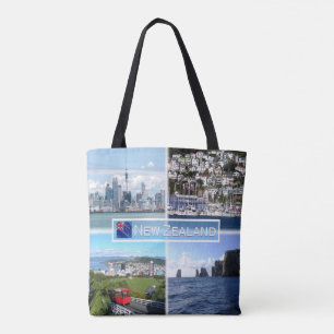 Tote Bag NZ Auckland Skyline - Wellington panorama -