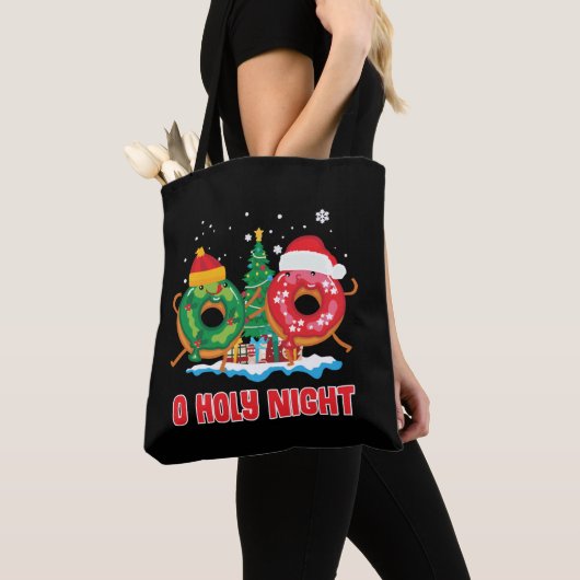 Tote Bag O Nuit Sainte Drôle Noël Donut Pun Cadeau Noël (De près)