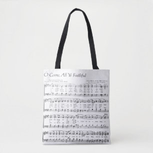 Tote Bag O Venez Tous Votre Fidèle Partition Musique Noël