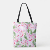 Tote Bag Oasis botanique tropicale rose vert Feuille Floral (Dos)