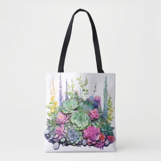 Tote Bag Oasis de jardin succulent (Devant)
