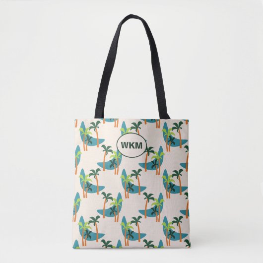 Tote Bag Oasis de palmier moderne du milieu du siècle Monog (Devant)