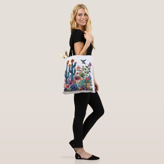 Tote Bag Oasis fleurie du désert (Sur le modèle)