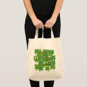 Tote Bag O'Birthday heureux à moi avec des shamrocks (Devant (produit))