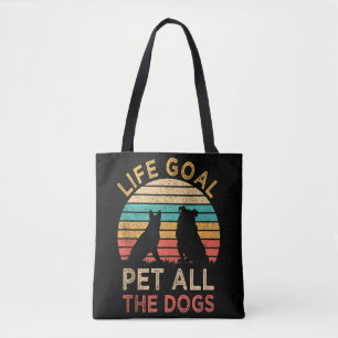 Tote Bag Objectif de vie Caresser tous les chiens Drôle Ama