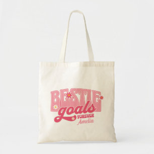 Tote Bag Objectifs de Meilleure Amie pour Toujours Typograp