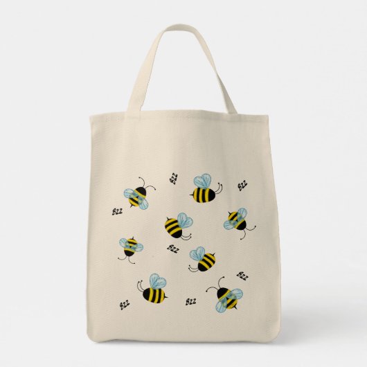 Tote Bag Occupé Buzzing Bumble Bees Reusable Carry All (Dos)