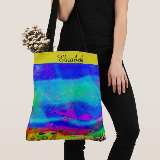 Tote Bag Océan abstrait personnalisé (De près)