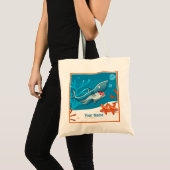 Tote Bag Océan Aquatic Cute Shark Fish Custom Fourre-tout (Devant (produit))