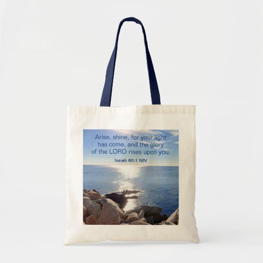 Tote Bag Océan Bible Verse Lever et briller (Devant)