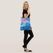 Tote Bag Océan bleu au coucher du soleil (Sur le modèle)