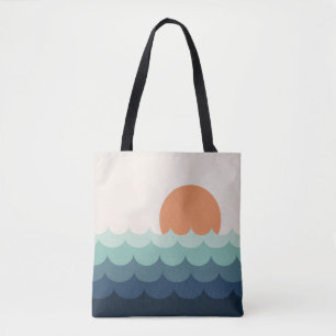 Tote Bag Océan bleu intense au coucher du soleil