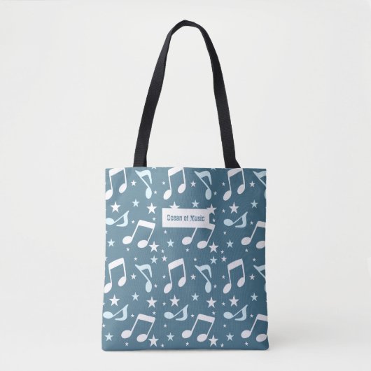 Tote Bag Océan de musique modelé (Devant)