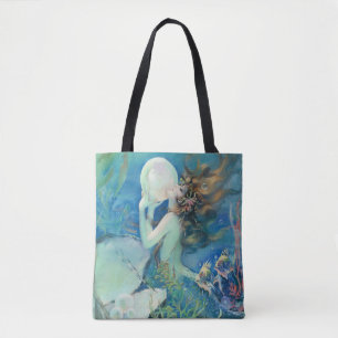 Tote Bag Océan nautique de perle vintage de la sirène W