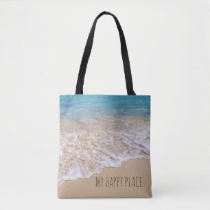 Tote Bag océan tropical de turquoise avec le surf