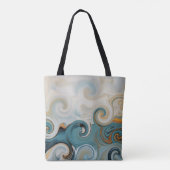 Tote Bag Ocean Waves Beach Turquoise Blue Abstrait 74 (Dos)
