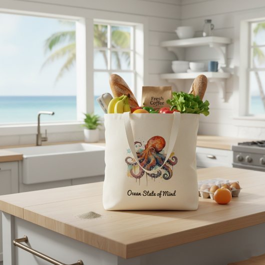 Tote Bag Ocean Whimsy : Pieuvre Colorée