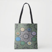 Tote Bag Octo plus brillant arabesque Moorisque Pierre vert (Devant)