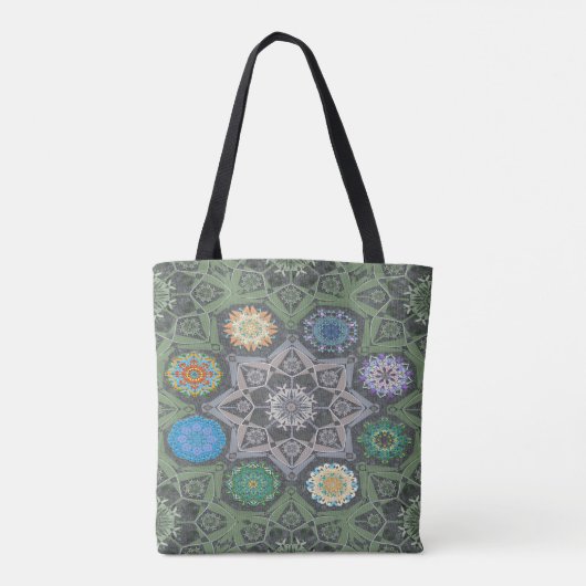 Tote Bag Octo plus brillant arabesque Moorisque Pierre vert (Dos)