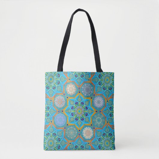 Tote Bag Octo plus brillant arabesque style mauresque turqu (Devant)