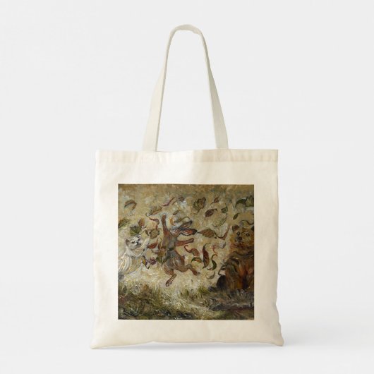 Tote Bag October Fun Whimsical Autumn Forest Animals  (Dos)