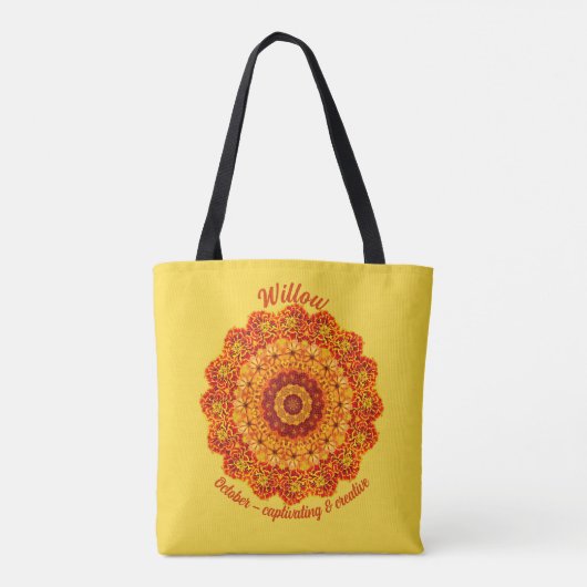 Tote Bag Octobre Mois de naissance Fleur Carrall personnali (Dos)