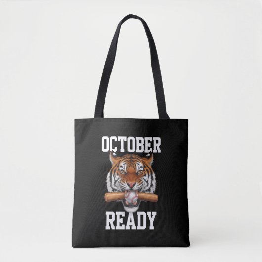 Tote Bag Octobre Prêt Pour Le Tigre Prêt Baseball 2024 (Devant)