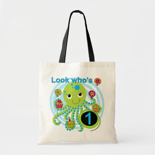 Tote Bag Octopus 1er Anniversaire T-shirts et cadeaux (Devant)
