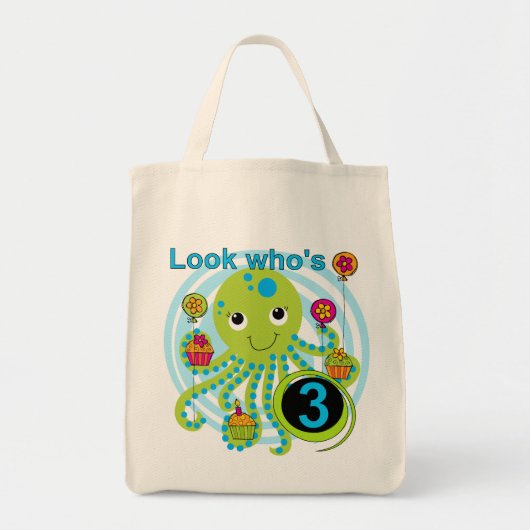Tote Bag Octopus 3e anniversaire T-shirts et cadeaux (Devant)