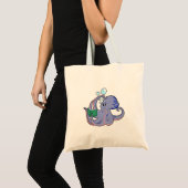 Tote Bag Octopus à la lecture avec livre (Devant (produit))