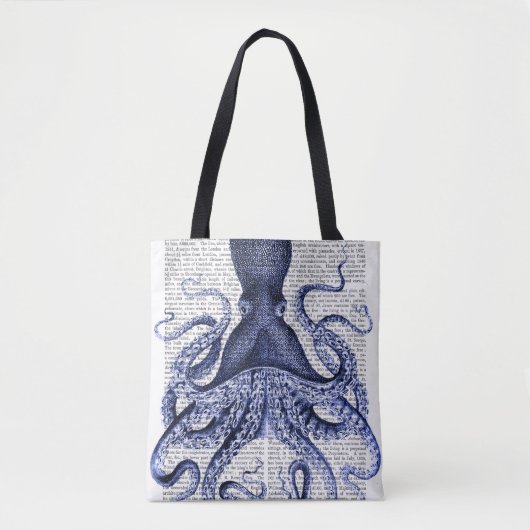 Tote Bag Octopus bleu (Devant)