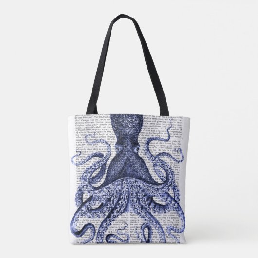 Tote Bag Octopus bleu (Dos)