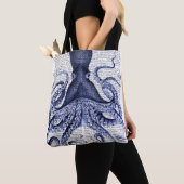 Tote Bag Octopus bleu (De près)