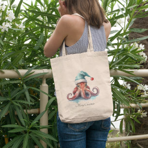 Tote Bag Octopus Christmas Joy, coutume