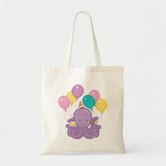 Tote Bag Octopus d'anniversaire (Devant)