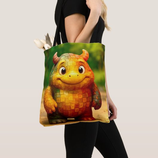 Tote Bag Odd Friends - Poster Monster en Carreaux Arc-En-Ci (De près)