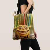 Tote Bag Odd Friends - Rainbow Spikes Monster Canvas (De près)