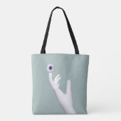 Tote Bag Oeil de maintien à la main pâle (Dos)