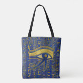 Tote Bag Oeil égyptien d'or de lazulite de Horus - de (Dos)