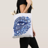 Tote Bag Oeil mal grec Abstrait avec clé grecque (De près)